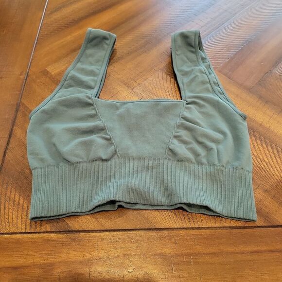 Free People Good Karma Square Neck Bra Seafoam Green Color M/L - Picture 1 of 4